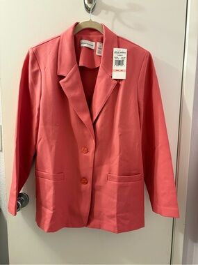 Alfred Dunner Coral-Pink Two-Button Blazer